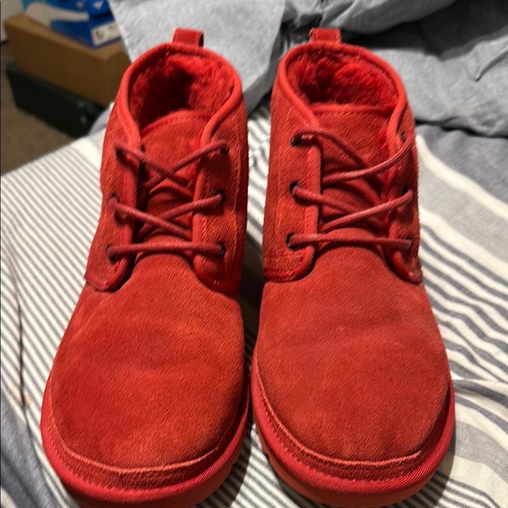 Vibrant Red UGG Suede Boots